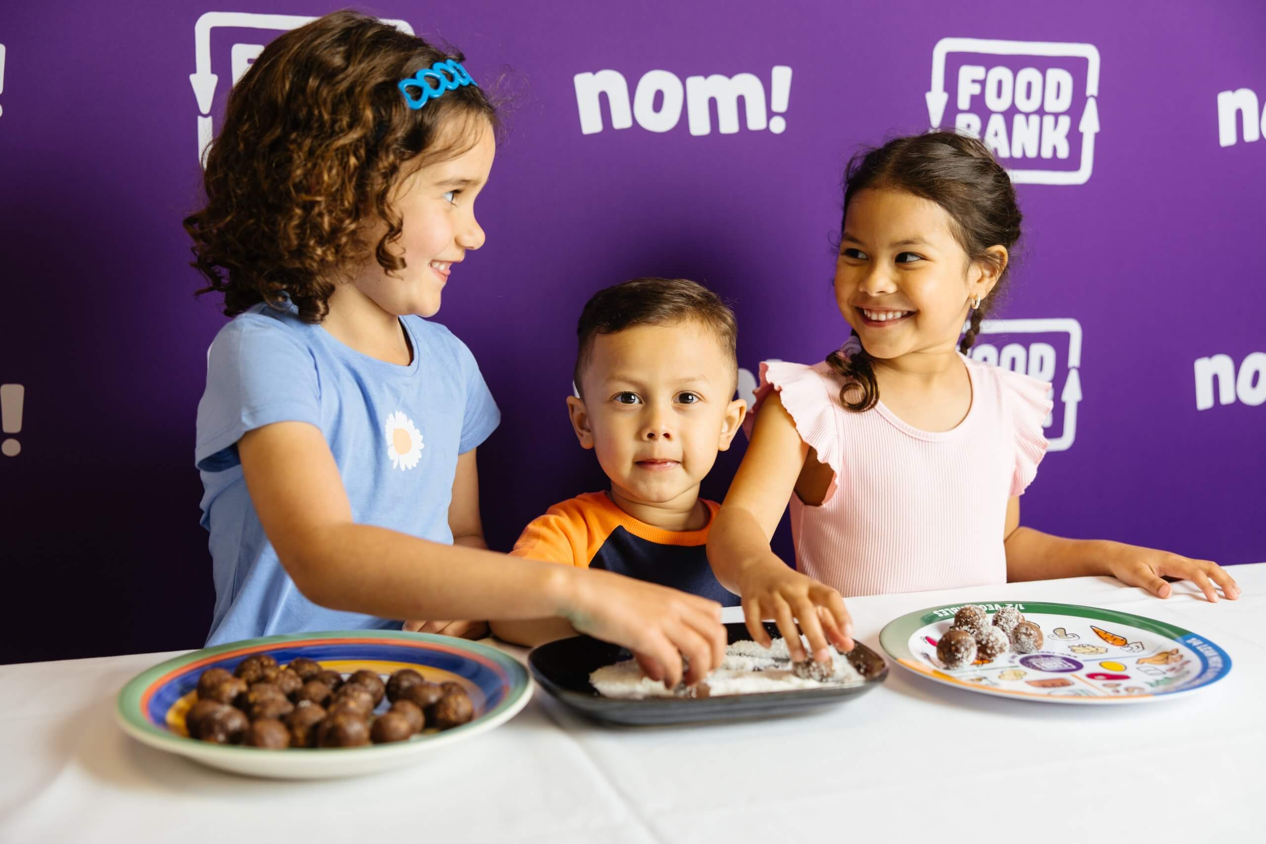 Kids making Coco Loco Balls_nom! Recipe